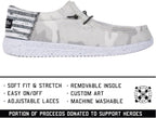 Howitzer Roam sneakers showing elastic laces and slip-on entry design.