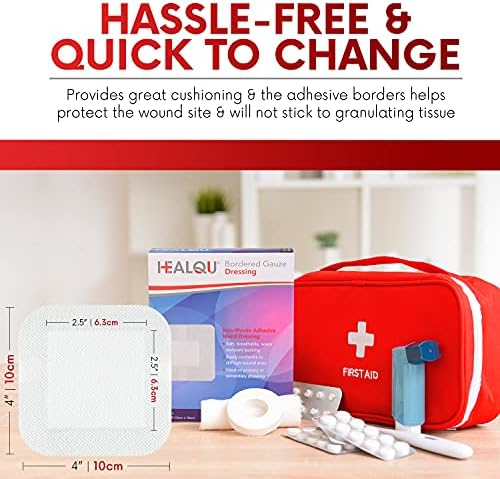 Water resistant non woven backing demonstration on a sterile bordered gauze pad.