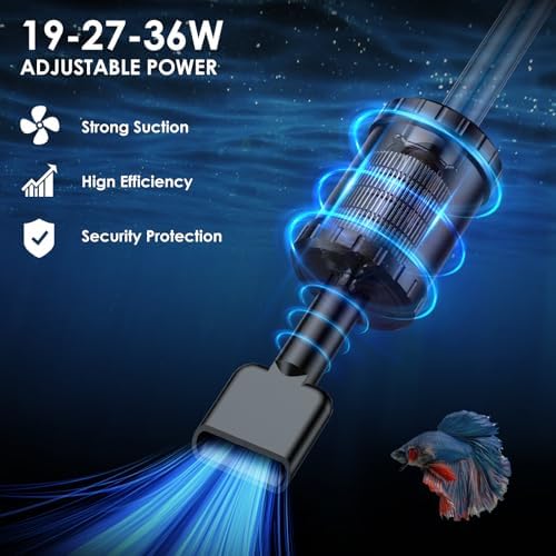 Detailed view of the adjustable telescopic tube for aquarium cleaner