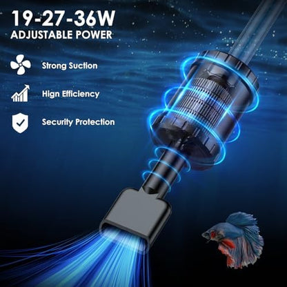 Detailed view of the adjustable telescopic tube for aquarium cleaner