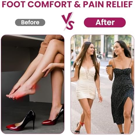Welnove metatarsal cushions applied inside a high heel shoe.