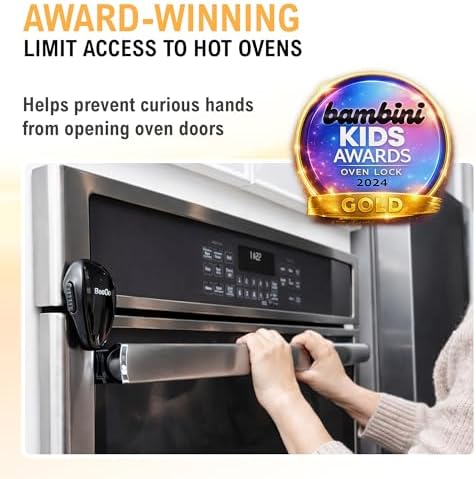 BeeGo oven lock showing double button safety mechanism