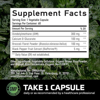 SMNutrition DIM 300mg aromatase inhibitor and estrogen blocker