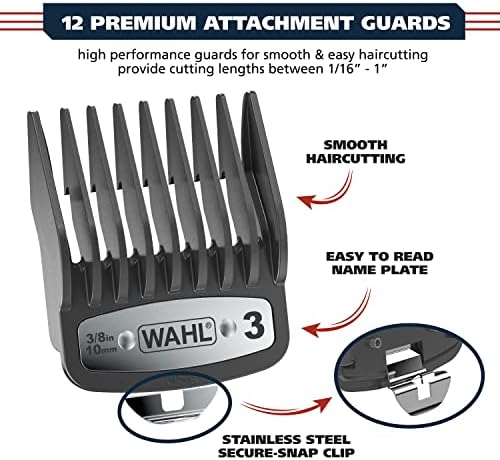 Authentic Wahl imported metal hair clipper kit with hard storage case and accessories