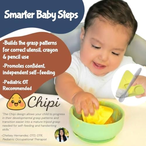 Close up of the patent pending triangular handle on the imported infant pre spoon