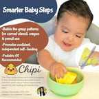 Close up of the patent pending triangular handle on the imported infant pre spoon