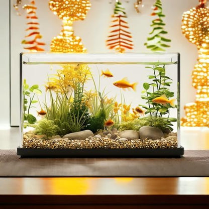 Gold gravel stones used as aquarium substrate