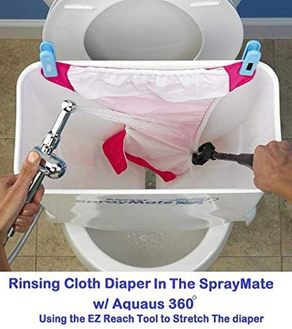 Aquaus 360 bidet sprayer showing dual thumb pressure controls