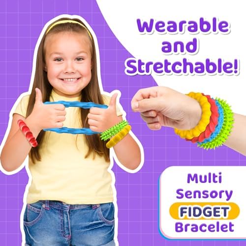 Small Fish textured fidget bracelets worn on wrist for stress relief