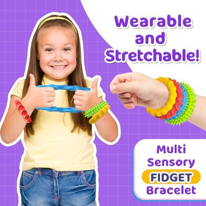 Small Fish textured fidget bracelets worn on wrist for stress relief