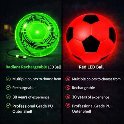 Radiant Sports light up football close up showing the durable TPU textured exterior panels