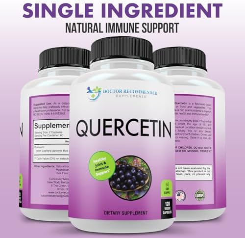 Doctor Recommended Quercetin nutritional information panel and dietary facts.