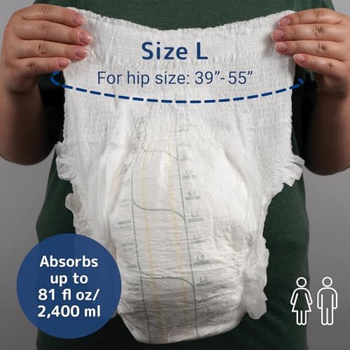 Side angle of Abena Pants Premium Pull-ups box showing absorption capacity details.