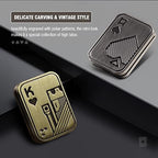 Wropzo metallic anxiety toy side angle view highlighting the sleek thickness and compact pocket size