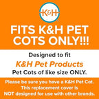 K&H Pet Products washable dog hammock replacement cover showing heavy duty double stitched seams for weight support