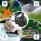 Adjustable fountain water pump installed inside a home aquarium setup showing water circulation