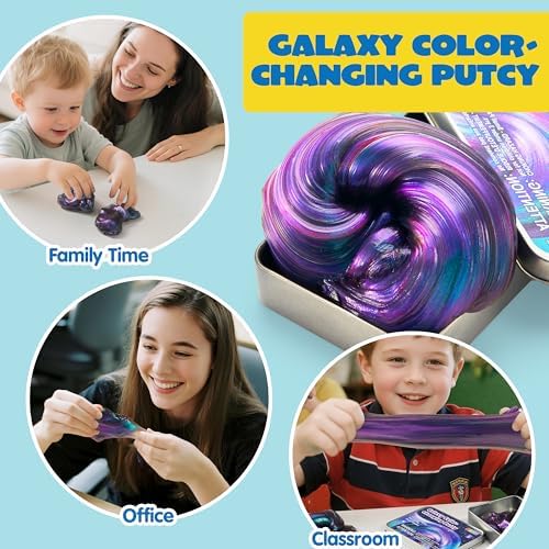 Demonstration of the putty shifting colors under direct light exposure.