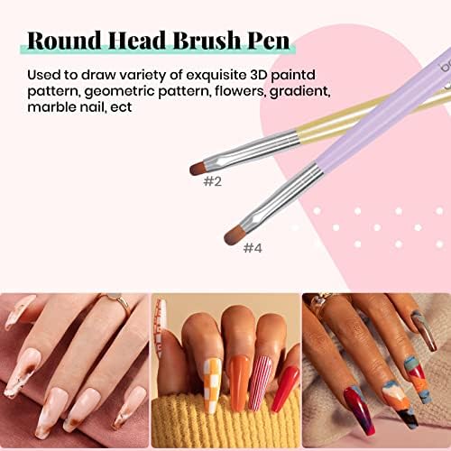 Beetles professional poly nail gel extensions brush set neatly laid out to display the elegant pastel multicolored handles.