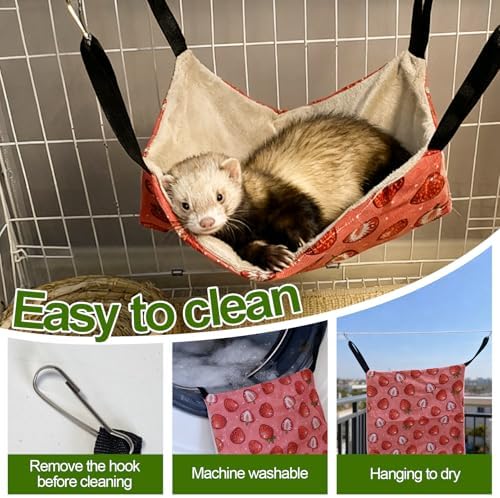 Kathson pink strawberry ferret toy set arranged together illustrating the complete 4-piece layout