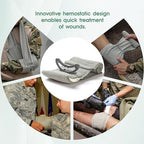 Close up of non-adherent pad on Israeli emergency bandage