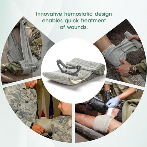 Close up of non-adherent pad on Israeli emergency bandage