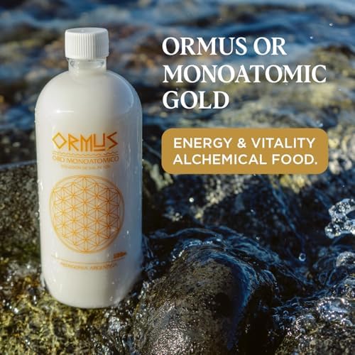 Close up of Ormus Patagonia monoatomic gold mineral supplement bottle