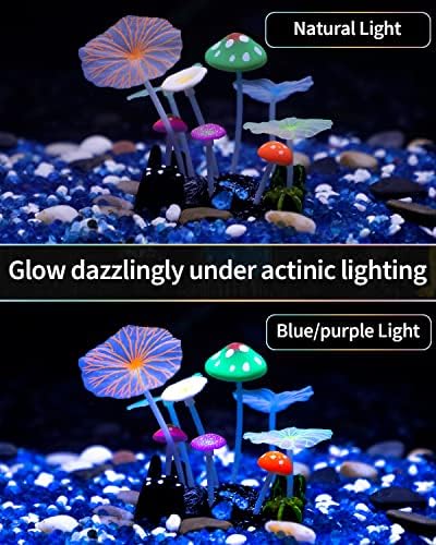 Uniclife glowing fish tank decoration swaying naturally with water currents in an aquatic setup
