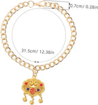 Hemoton traditional Chinese style pet collar with golden lock pendant