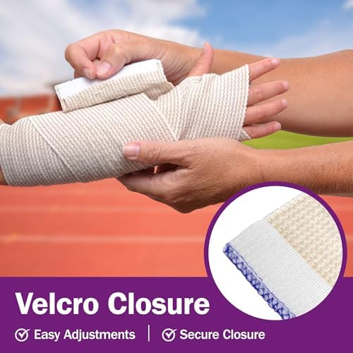 TenderGentle breathable cotton blend bandage being applied to a wrist