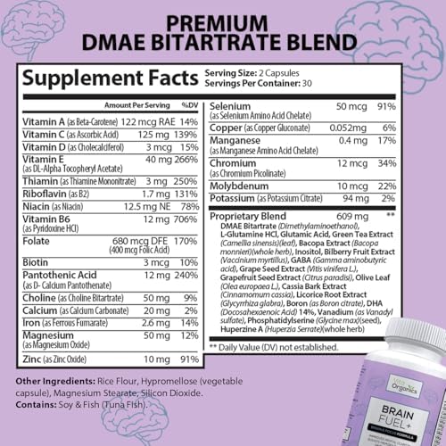 Vita Organics Brain Fuel Plus 60 capsules full product layout