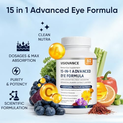 Megacephalus VisioVance 60 count supplement bottle back nutritional facts