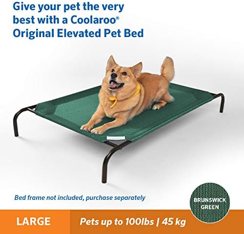 Authentic USA imported elevated pet bed fabric replacement in Brunswick Green shade.