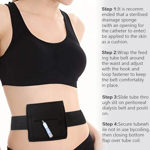 ENLUNTRA gastrostomy tube storage pocket close up displaying durable stitching details