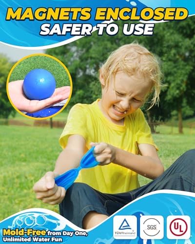Smasiagon self sealing silicone water bombs submerged in a blue pool