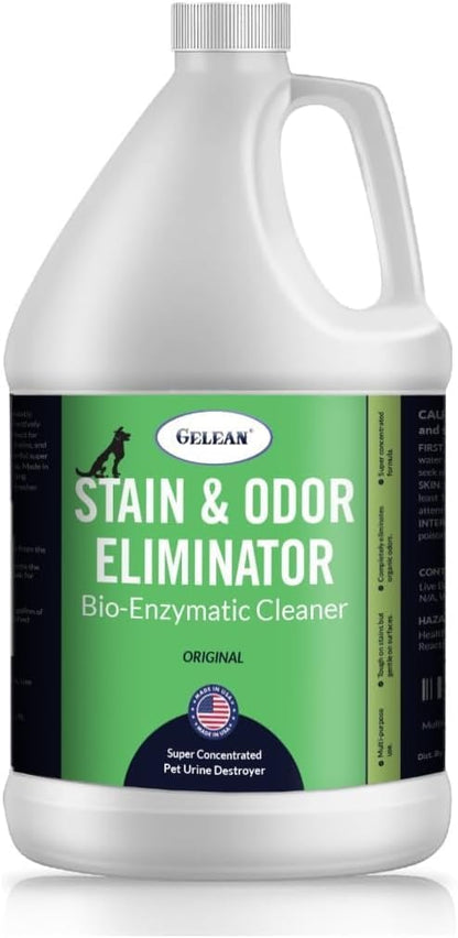 Gelean enzyme producing technology pet mess cleaner on white background