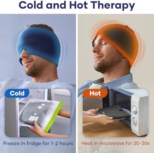 Riheti migraine relief cap in black color for cold therapy