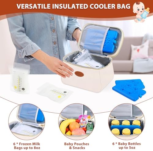 Piioser breast milk bag with 2 blue ice packs