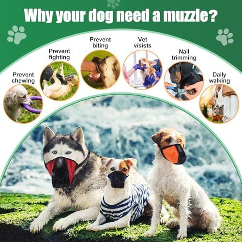 Shinylin adjustable dog muzzle with buckle strap detail