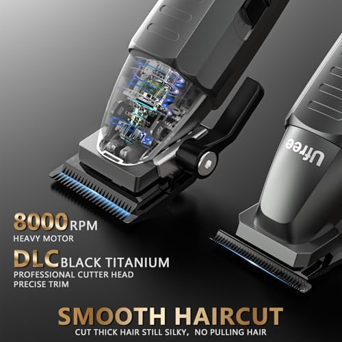 Ufree cordless barber clippers kit with travel bag and multiple guide comb attachments