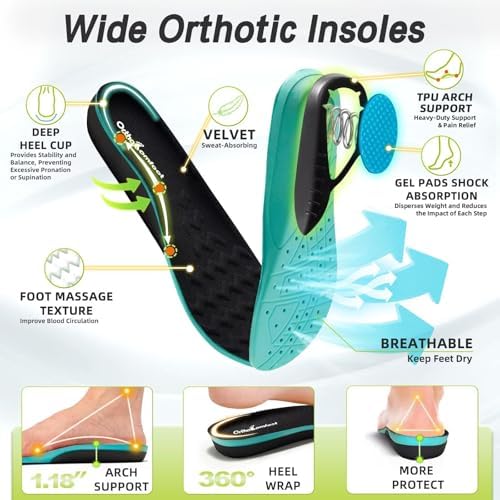 Close up of the orthotic arch support system inside OrthoComfoot diabetic walking shoes.