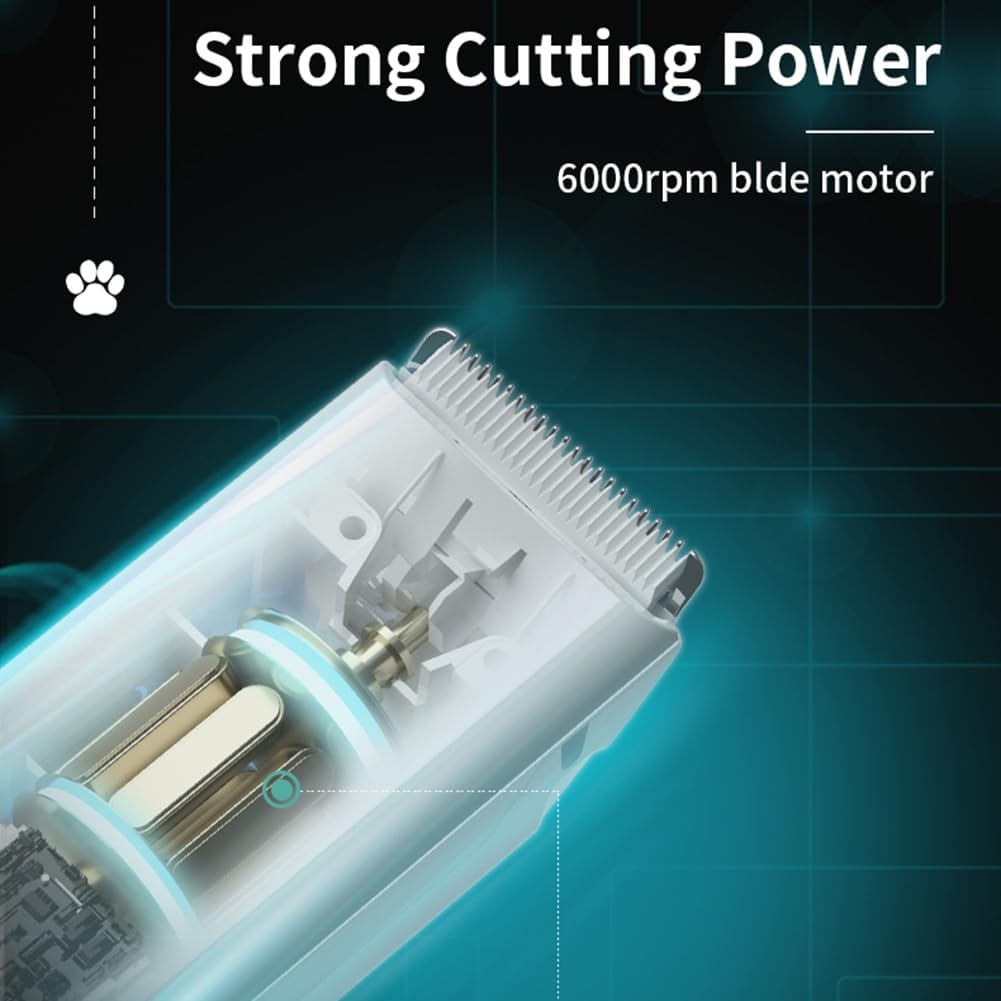 Favrison cordless kitten hair clipper showing ergonomic design and power button