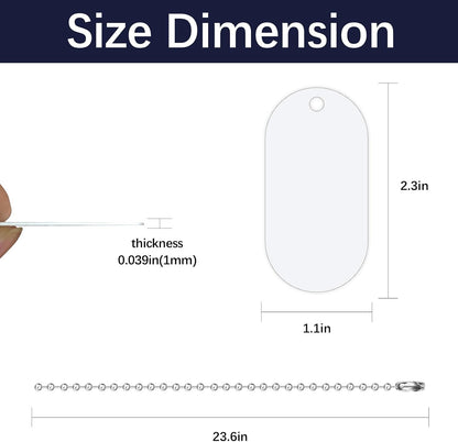 Double sided aluminum bone shaped metal tags for custom heat transfer printing