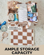 Portable changing mat included with Toodly diaper basket