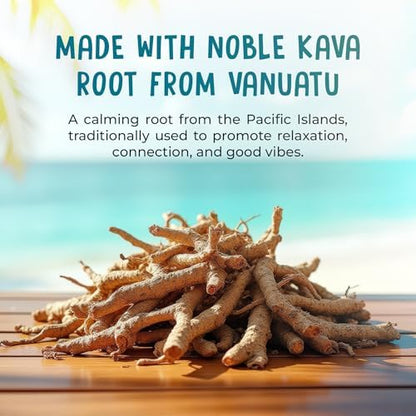 Kava Krave calm support dietary supplement box showing contents and clear instructions for premium preparation.