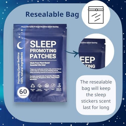 Vegan friendly aromatherapy sleep stickers container showcasing the eco friendly recycled bag packaging