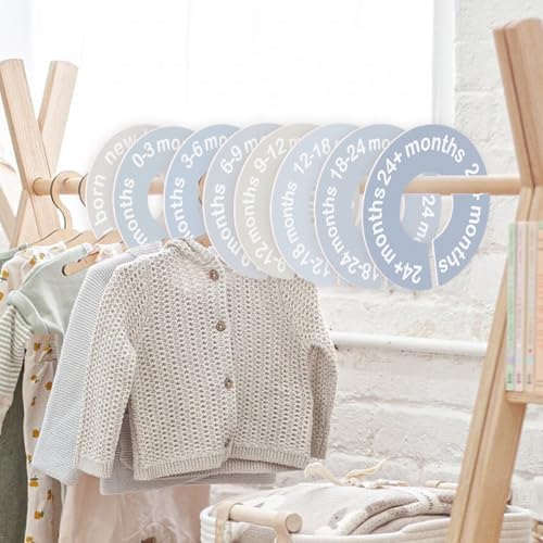 Close up of Cephira round clothing size markers for nursery