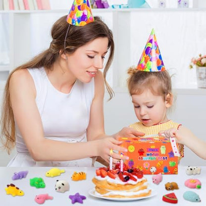 A complete collection of thirty individual sensory toys showing detailed textures