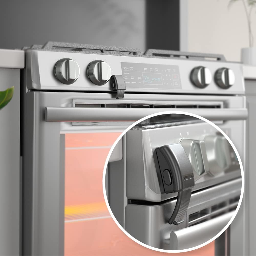 Eudemon childproof oven door lock in black front view
