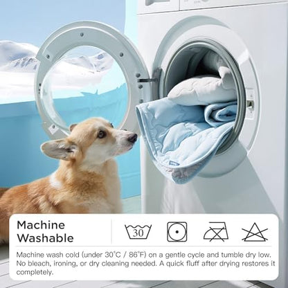 Demonstration of machine washing the blue Bedsure pet crate pad