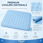 Pawlabs Cooling coffee brown large mat highlighting the comfortable PP cotton padded edges.